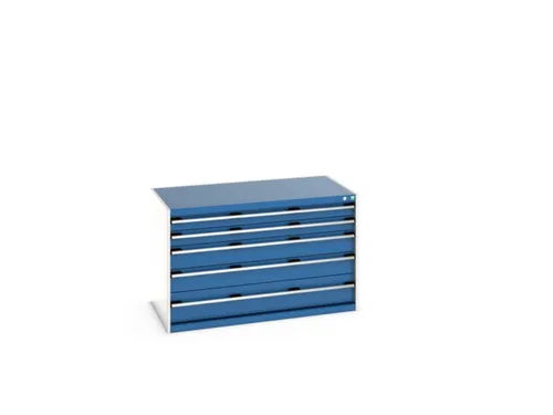 ladekast HxBxD 800x1300x750mm 5laden romp RAL7035 front RAL5010
