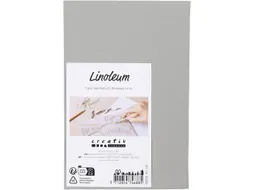 Creativ Company Linoleum 10x15cm dikte 3 mm, Grijs 2 stuks