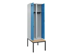 locker met bank,voor scheiding van kleding,HxBxD 2120x600x815mm,2vak