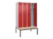 locker met bank,voor scheiding van kleding,HxBxD 2120x1200x815mm,4vak