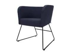 Vergaderstoel Calix met zwart Slede Stof Donkerblauw