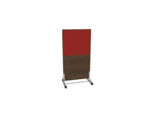 scheidingswand,HxB 1545x800mm,NV bruin hickory,BN4011-rood - 1