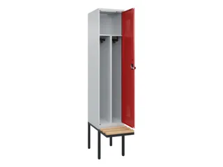 locker met bank,voor scheiding van kleding,HxBxD 2120x400x815mm,1vak - 1