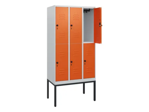 dubbeldekse locker,HxBxD 1950x900x500mm,3x2vak.,vak B 300mm