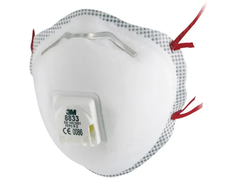 3M 8833 FFP3 stofmasker met ventiel voor eenmalig gebruik 10 Stuks