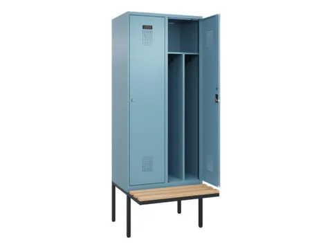 locker met bank,voor scheiding van kleding,HxBxD 2120x800x815mm,2vak
