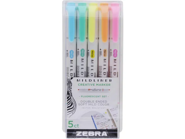 MILDLINER markeerstift Fluor 5x assorti kleuren etui 10 stuks