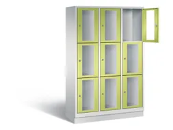 Lockerkast 1800x1200x500mm 3x3 vakken Cilinderslot, Sokkel RDS1108060