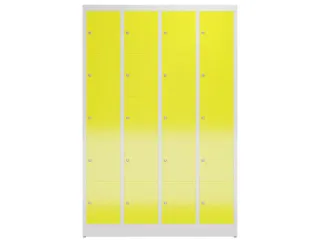 Lockerkast 1800x1185x500mm 4x5 vakken cilinderslot, sokkel, RAL1018 - 2