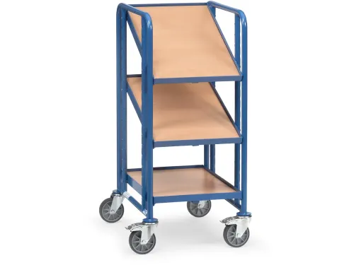 Eurobakkenwagens 2381 250kg 3 Etages Hout 410x610mm Ral5007