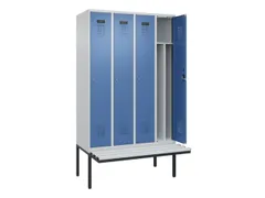 locker met bank,voor scheiding van kleding,HxBxD 2120x1200x815mm,4vak