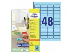 Etiket Avery Ilk 45.7x21.2mm 20 Vel 48 Etiketten Per Vel Blauw