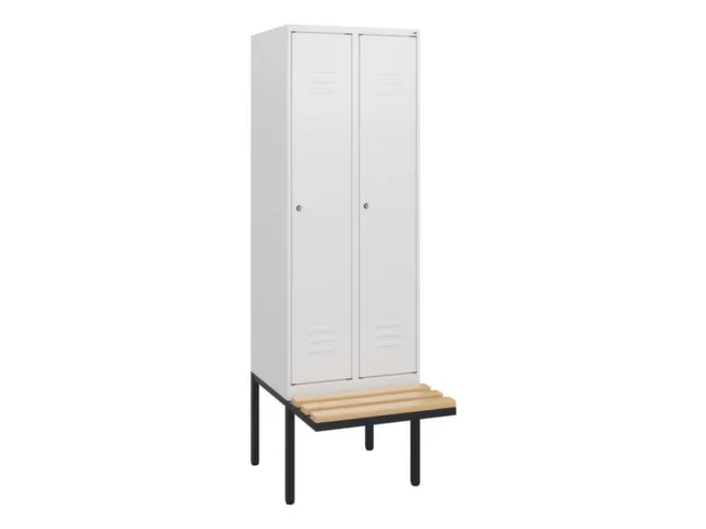 locker met bank,HxBxD 1950x600x815mm,2vak,vak B 300mm,cil.-slot