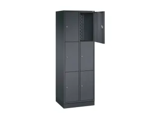 lockerkast,HxBxD 1950x620x500mm,2x3vakken,cil.-slot,sokkel - 1