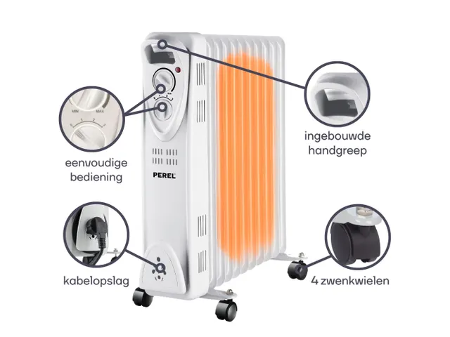 Olieradiator 2000W 9 Ribben