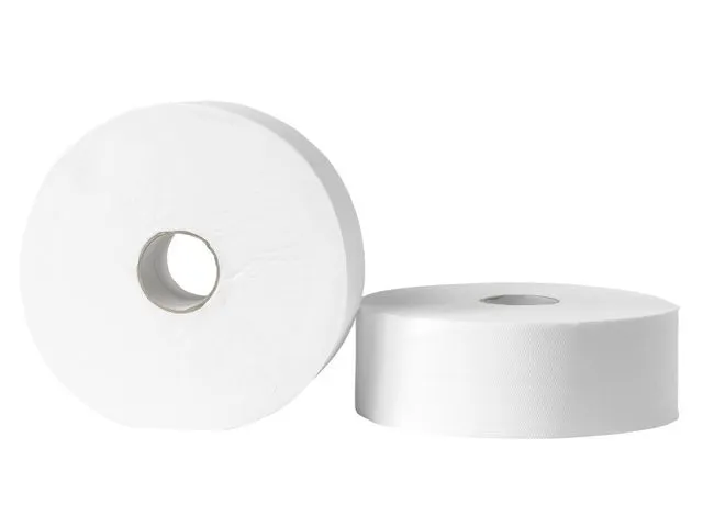 Toiletpapier Maxi jumborollen cellulose 2-laags Wit FSC 6 Rol
