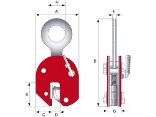 Platengrijper Draagvermogen 2t Grijpgedeelte 0-25mm - 2
