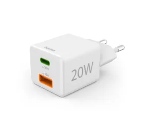 Oplader Hama USB-C/USB-A Mini PD 20W wit - 1