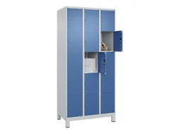 lockerkast,HxBxD 1950x900x500mm,3x5vakken,vak B 300mm,cil.-slot,voeten