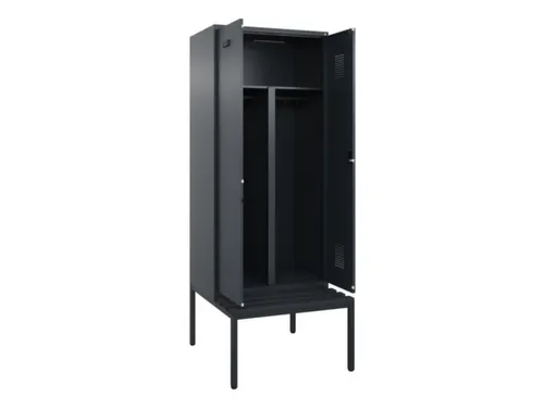 PBM-locker met bank,HxBxD 2120x800x815mm,2vak,vak B 400mm