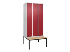 locker met bank,HxBxD 2120x900x815mm,3vak,vak B 300mm,cil.-slot