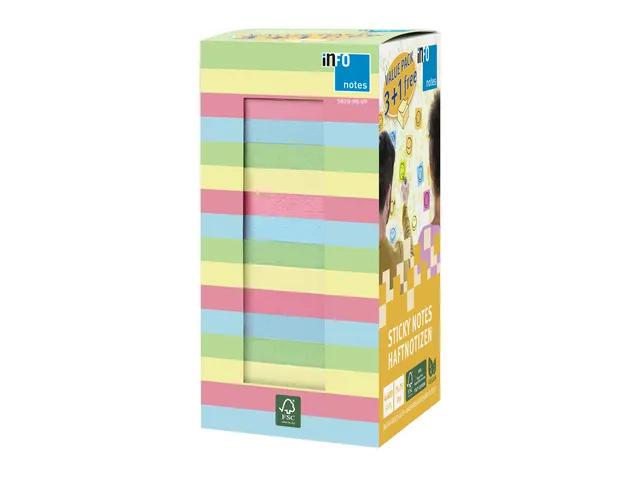 75X75Mm 400 Feuilles Pack Économique 100X Vert Pastel 100X Jaune Past
