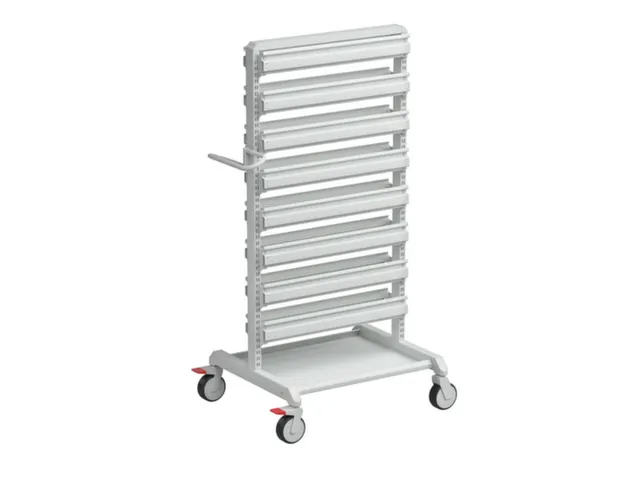 verrijdbare ESD-stelling,v. zichtbakken,HxBxD 1630x780x715mm