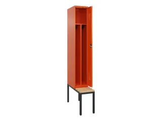 locker met bank,voor scheiding van kleding,HxBxD 2120x300x815mm,1vak - 1