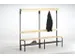 banc-patère,HxLxP 1670x2000x375mm,barrettes en bois,RAL7016
