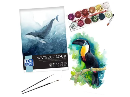 Tekenblok Oxford Watercolour A4 10 vel 300 gram spiraal