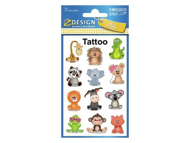 Tatouage Z-design Kids 1 feuille animaux