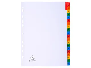 Bedrukte Tabbladen A-z A4 20-Delig 11-Gaats Versterkte Kleurtabs - 1