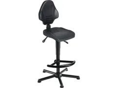 Werkplaatsstoel,standaardzitting zwart,PU-schuim