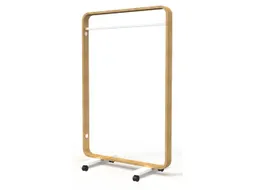 BOX Kledingrek metaal met hout 176 x 100 x 50 cm. op wielen