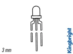 L-115WEGW LED 3mm Rood/Groen WIT Diffuus 50MCD