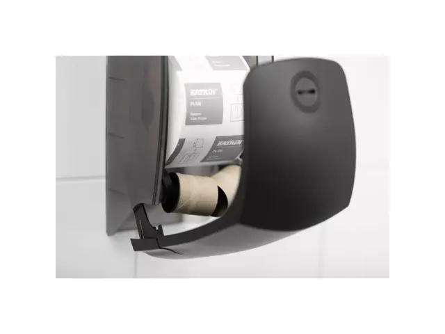 Toiletpapierdispenser Katrin systeemrol duo zwart 77519