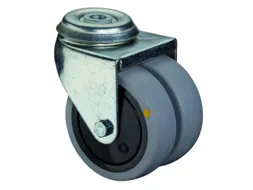dubbel ESD-zwenkwiel,draagverm. 60kg,rubber-banden,ØxB 50x18mm