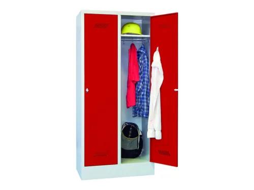 locker,HxBxD 1850x800x500mm,2vak,vak B 400mm,RAL7035,front RAL3000