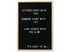 Letterbord 50x70 met 149 witte