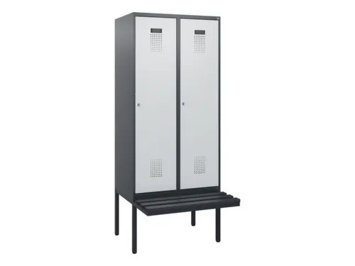 locker met bank,HxBxD 1950x800x815mm,2vak,vak B 400mm,cilinderslot