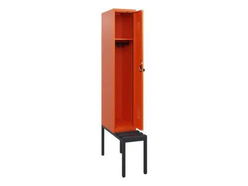 locker met bank,HxBxD 1950x300x815mm,1vak,vak B 300mm,draaigrendel