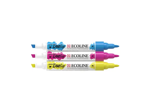 Duotip marker Ecoline primair set 3 kleuren