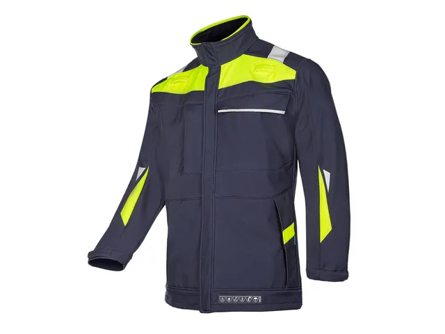 Veste Sioen 9705 Umiat softshell Bleu marine/Jaune fluo Taille M