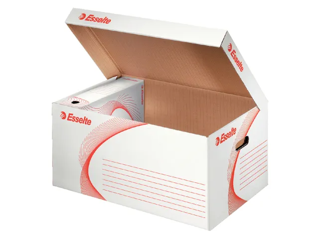 Archief- en transportdoos met deksel Esselte 560x265x380mm wit