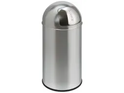 Afvalbak Pushcan 40 liter Mat Chroom