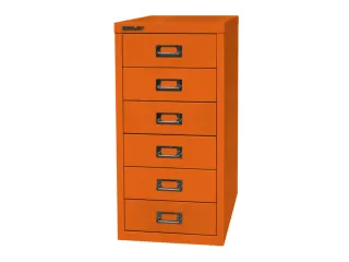 kantoor-ladekast HxBxD 590x279x380mm 6 laden romp + front oranje staal - 2
