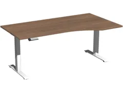 In hoogte verstelbaar bureau in vrije vorm,HxBxD 730-1230x1800x1000mm