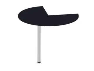 aanbouwtafel,i.h.v.,HxØ 720-840x1000mm,driekwartrond,CC-zwart - 1