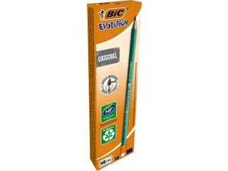 Potlood Bic Evolution ecolutions 655 zeshoekig HB met gumtop - 2