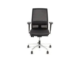 Bureaustoel EN1335 Linea Omnia 01 zwart/zwart met 3D armleuning en alu - 2